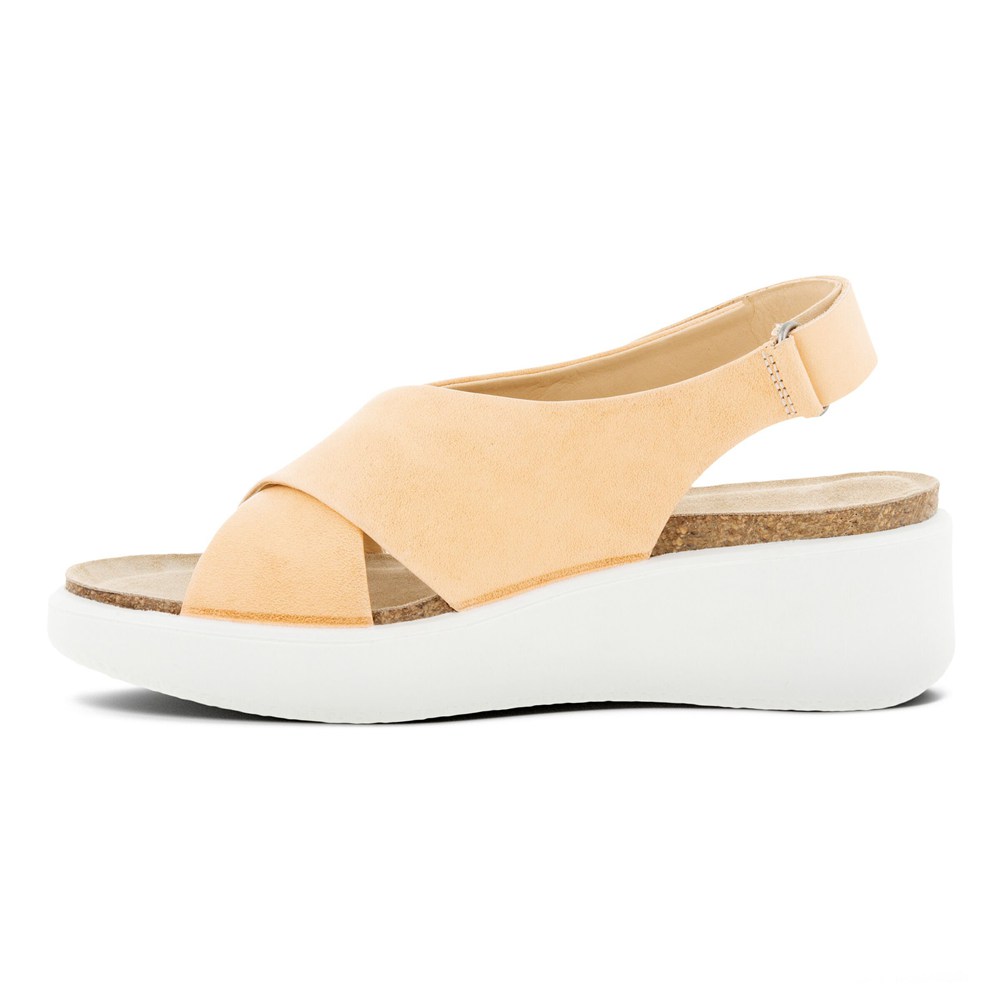 Sandalias Mujer - ECCO Flowt Wedge Cork - Beige - LAC941685